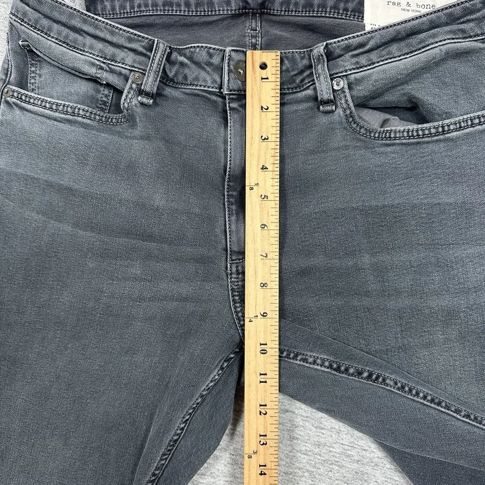 Rag & Bone Jeans Mens 34x32 Black Gray Denim Athletic Fit 3 City Stretch